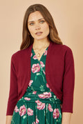 Yumi Burgundy Knitted Bolero - QHA UK