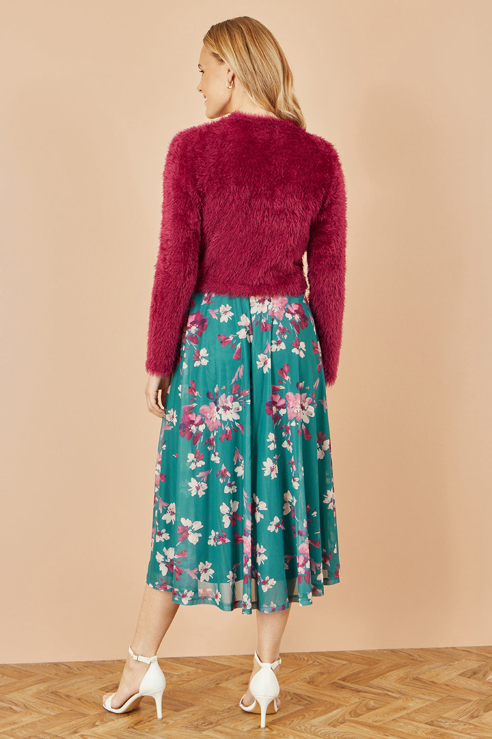 Yumi Burgundy Eyelash Knit Bolero - QHA UK