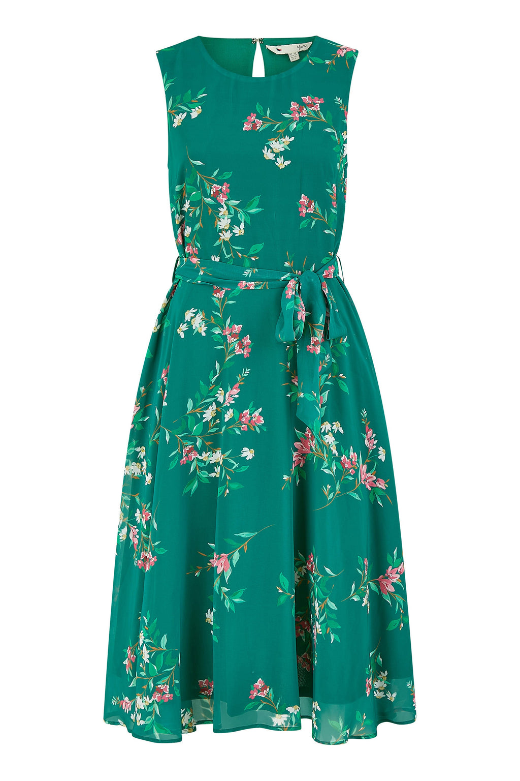 Yumi Green Daisy Print Skater Dress - QHA UK