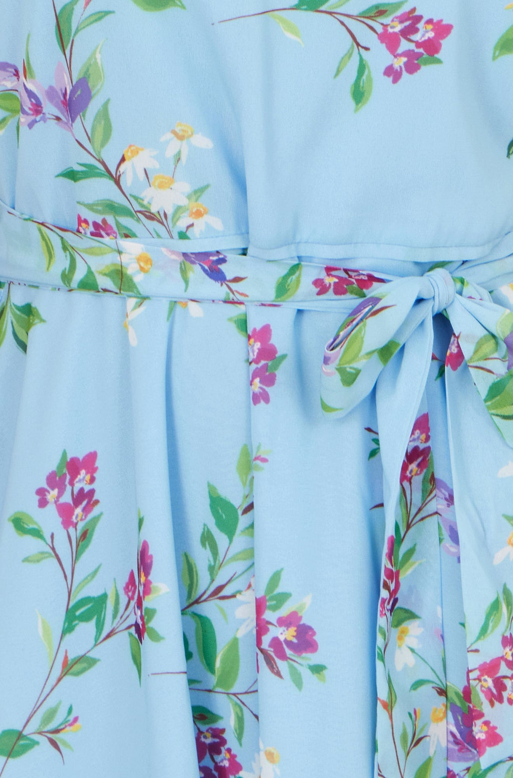 Yumi Blue Floral Print Midi Skater Dress - QHA UK