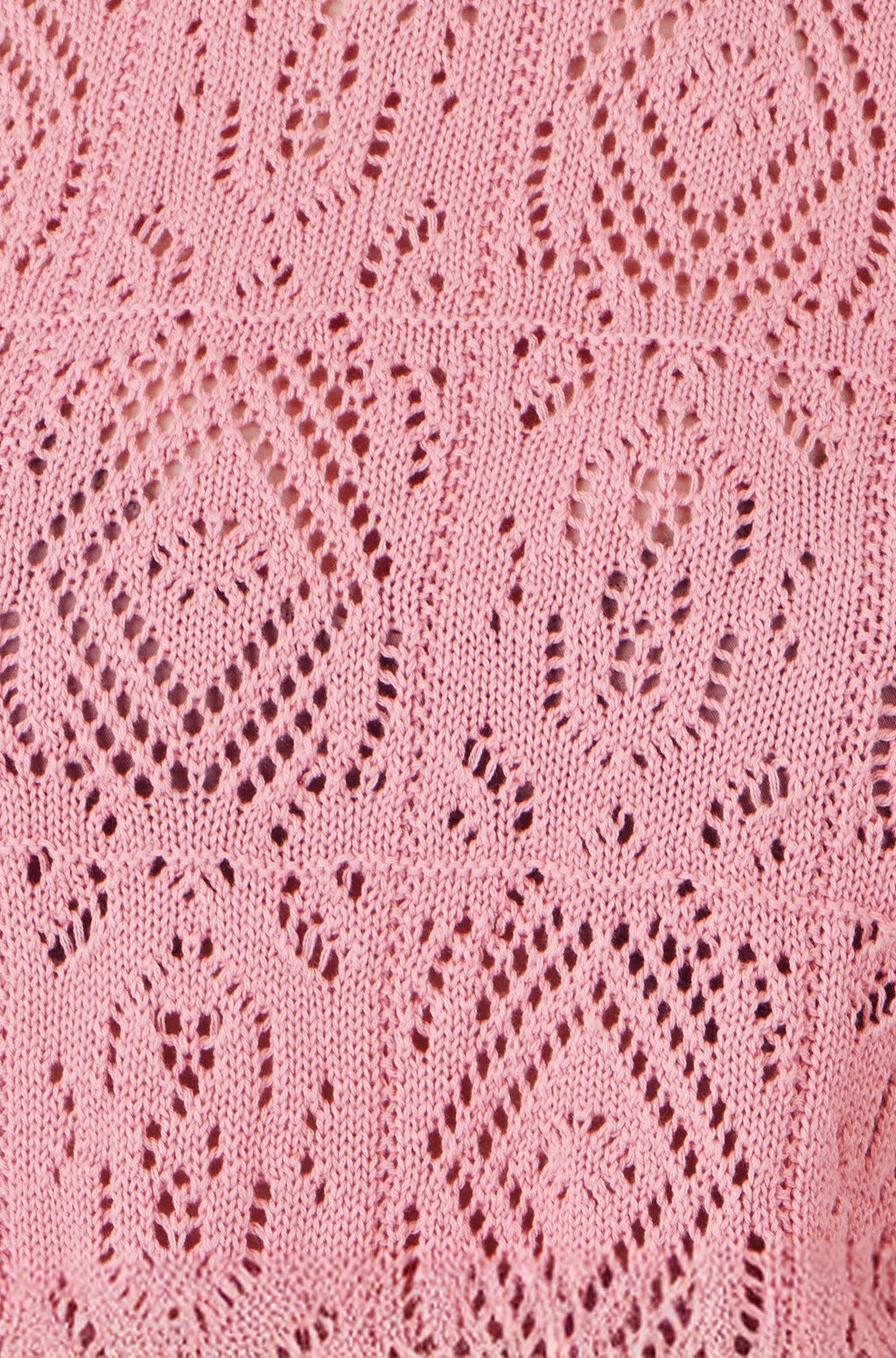 Yumi Pink Cotton Crochet Knitted Top