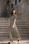 Yumi Black Viscose Midi Shirt Dress With Matching Belt - QHA UK