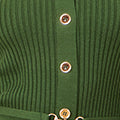 Yumi Green Rib Knit Midi Shirt Dress With Snaffle Belt - QHA UK