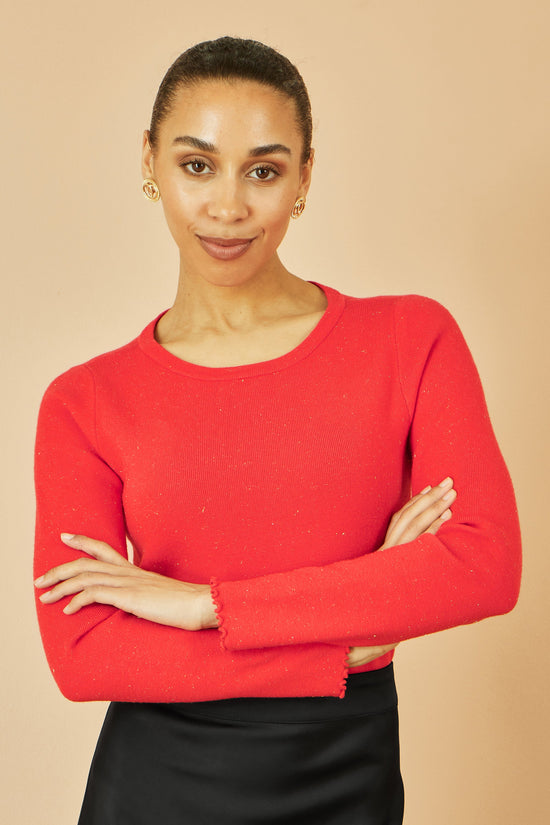 Yumi Red Sparkle Knit Jumper - QHA UK