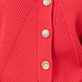 Yumi Red Relaxed Fit Cardigan With Stitch Detail - QHA UK