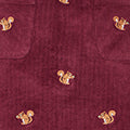 Yumi Burgundy Corduroy Embroidered Squirrel Mini Skirt - QHA UK