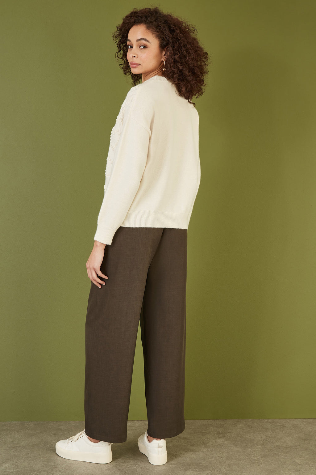 Yumi Brown Wide Leg Trousers - QHA UK