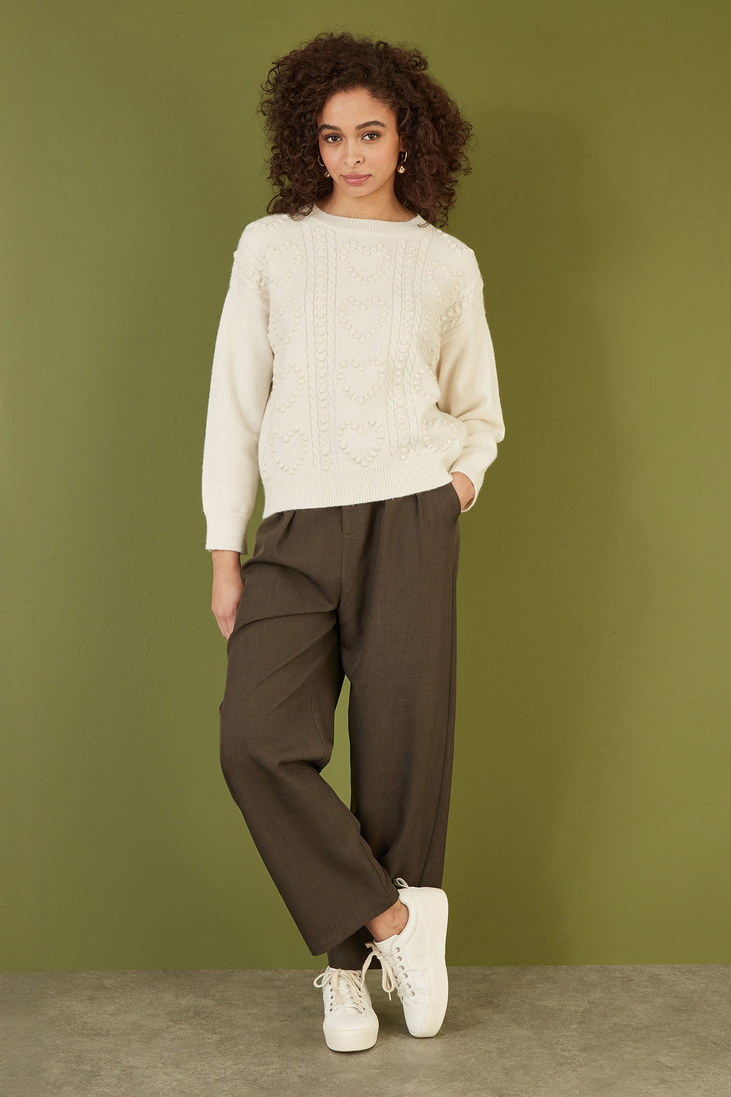 Yumi Brown Wide Leg Trousers - QHA UK
