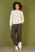Yumi Brown Wide Leg Trousers - QHA UK