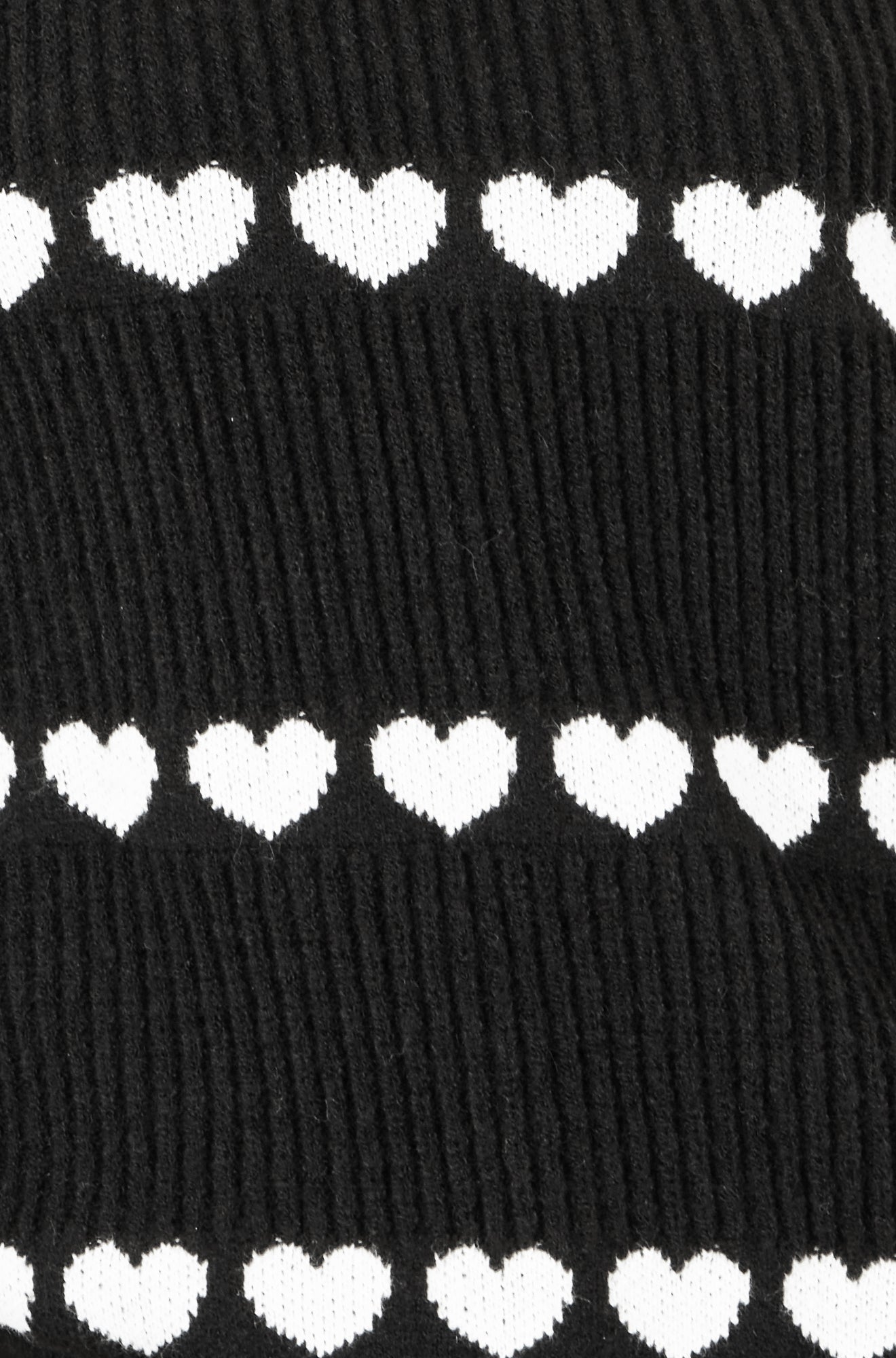 Yumi Black Knitted Jumper With Heart Stripes