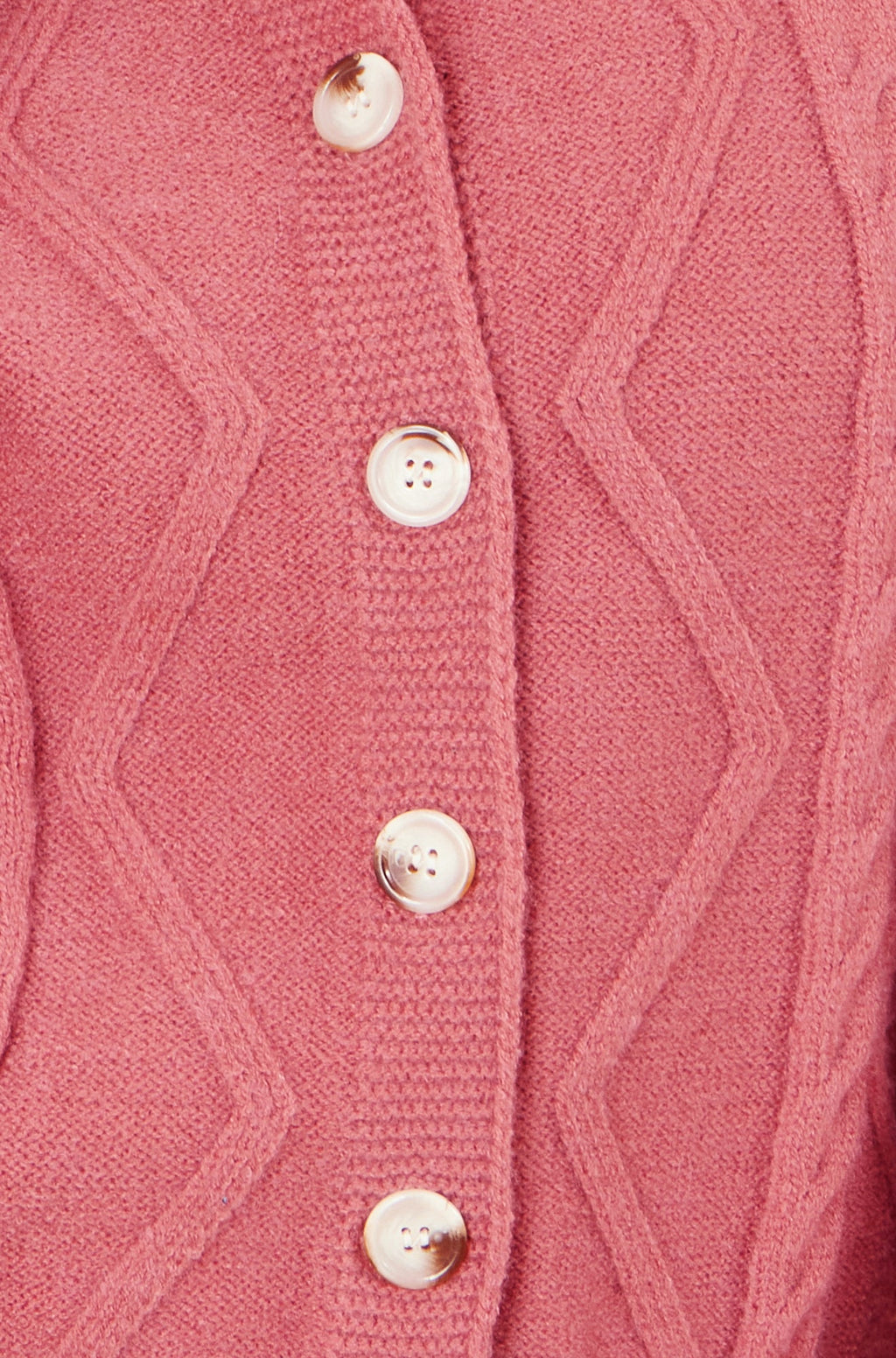 Yumi Pink Relaxed Fit Cable Cardigan