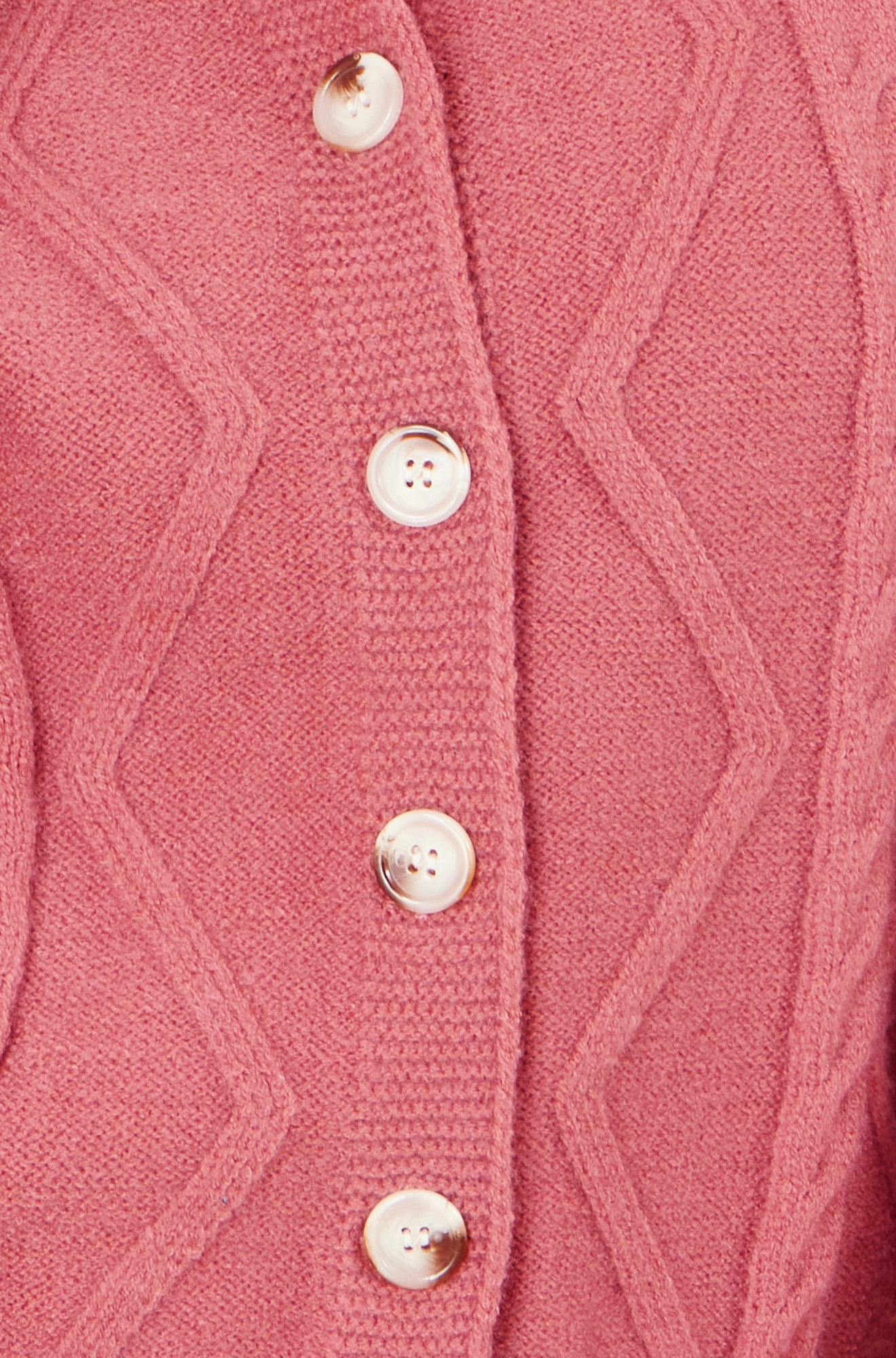 Yumi Pink Relaxed Fit Cable Cardigan
