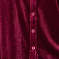 Yumi Burgundy Velvet Relaxed Fit Shirt - QHA UK