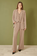 Yumi Brown Pinstripe Blazer