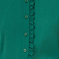Yumi Green Frill High Neck Shirt - QHA UK