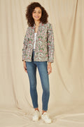 Yumi Pink Floral Print Reversible Cotton Quilted Jacket - QHA UK