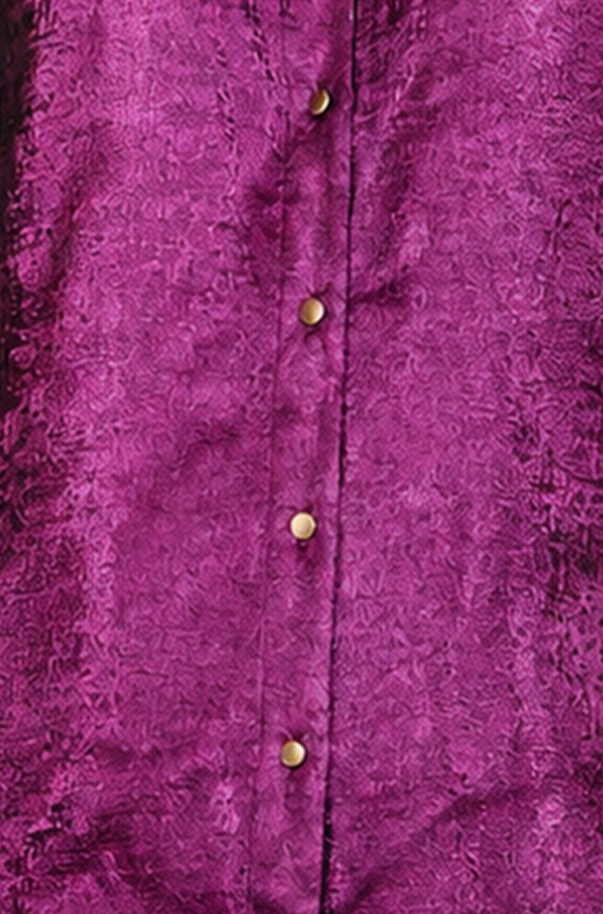 Yumi Women's Pink Metallic Relaxed Balloon-Sleeve Button-Up Collar Shirt