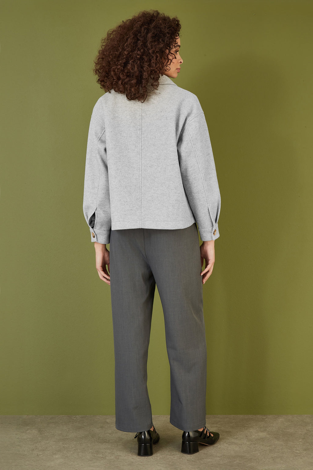 Yumi Grey Woven Shacket With Oversize Pockets - QHA UK