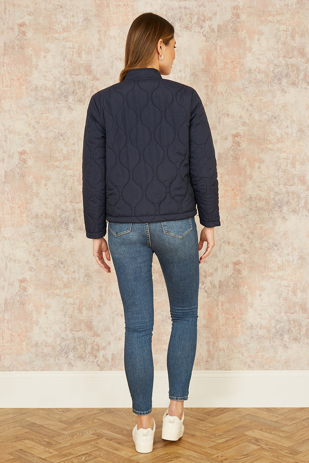 Yumi Navy Short Quilted Jacket - QHA UK