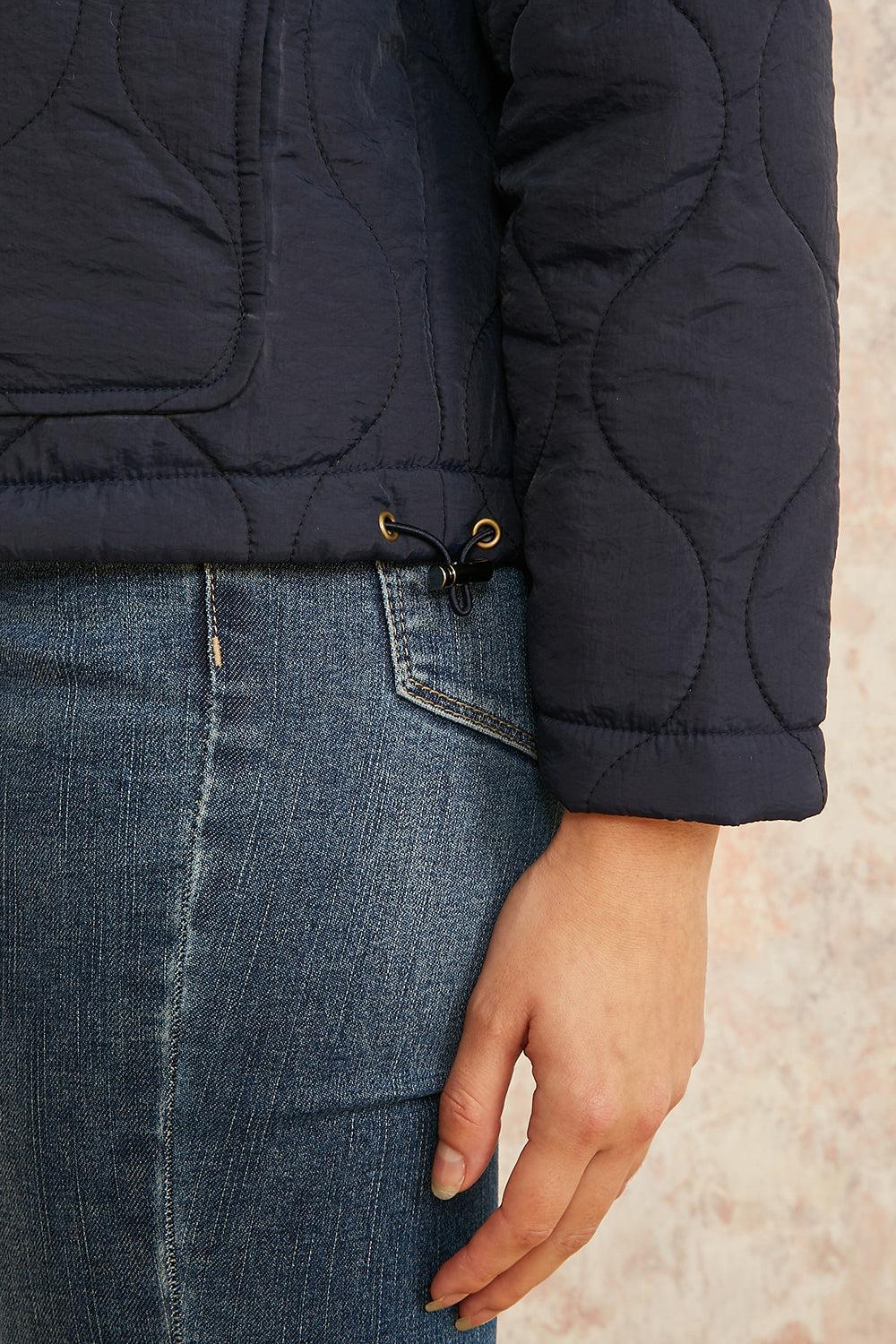 Yumi Navy Short Quilted Jacket - QHA UK