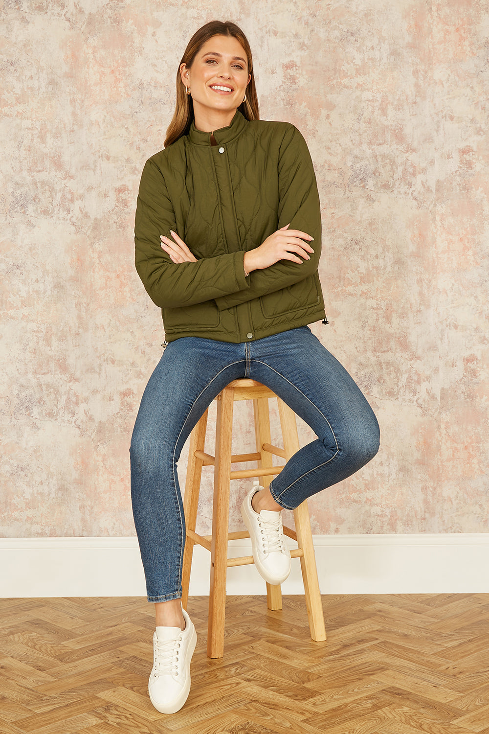 Yumi Green Short Quilted Jacket - QHA UK