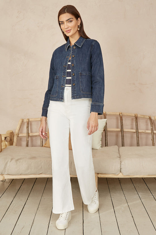Yumi Blue Denim Jacket With Patch Pockets - QHA UK