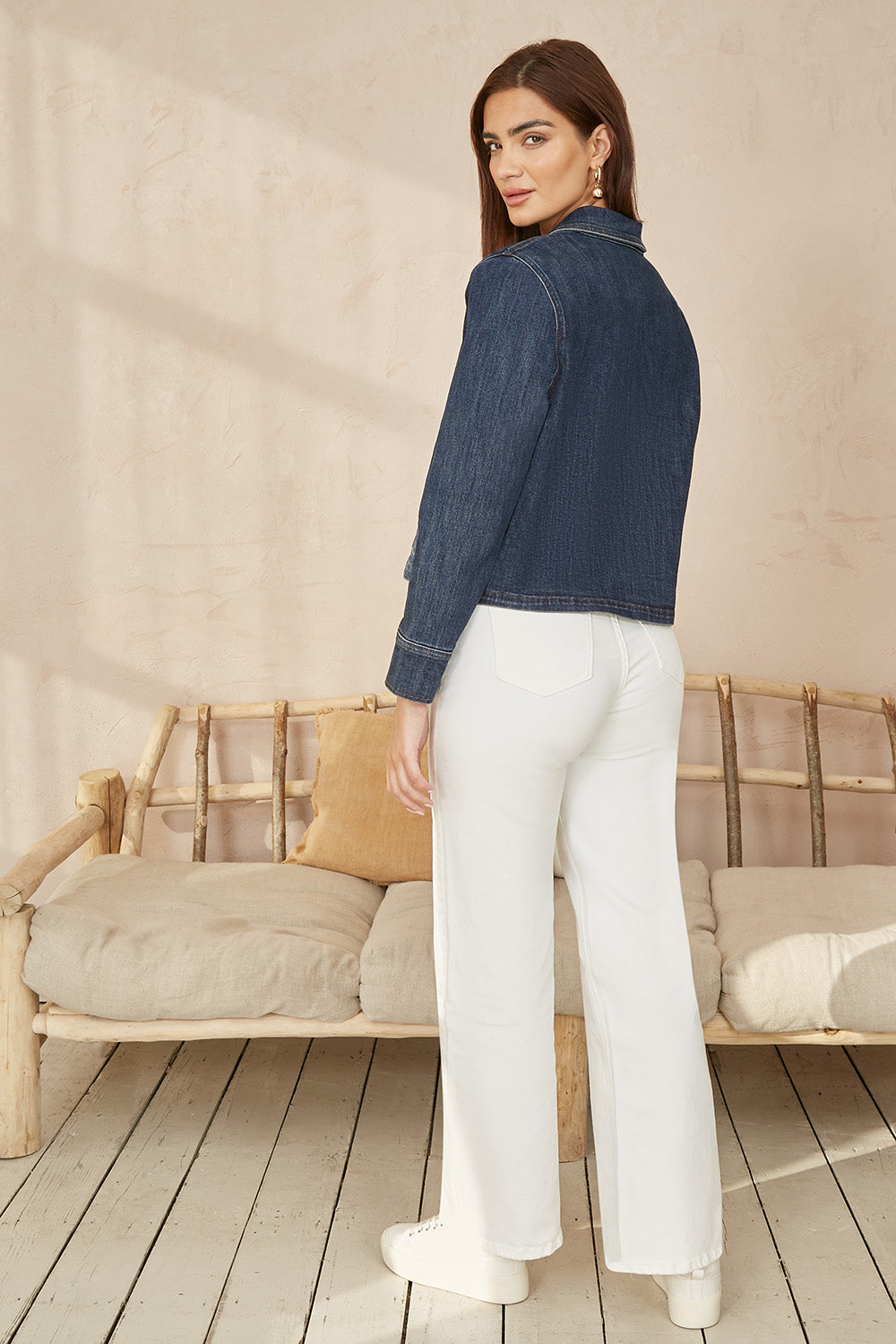 Yumi Blue Denim Jacket With Patch Pockets - QHA UK