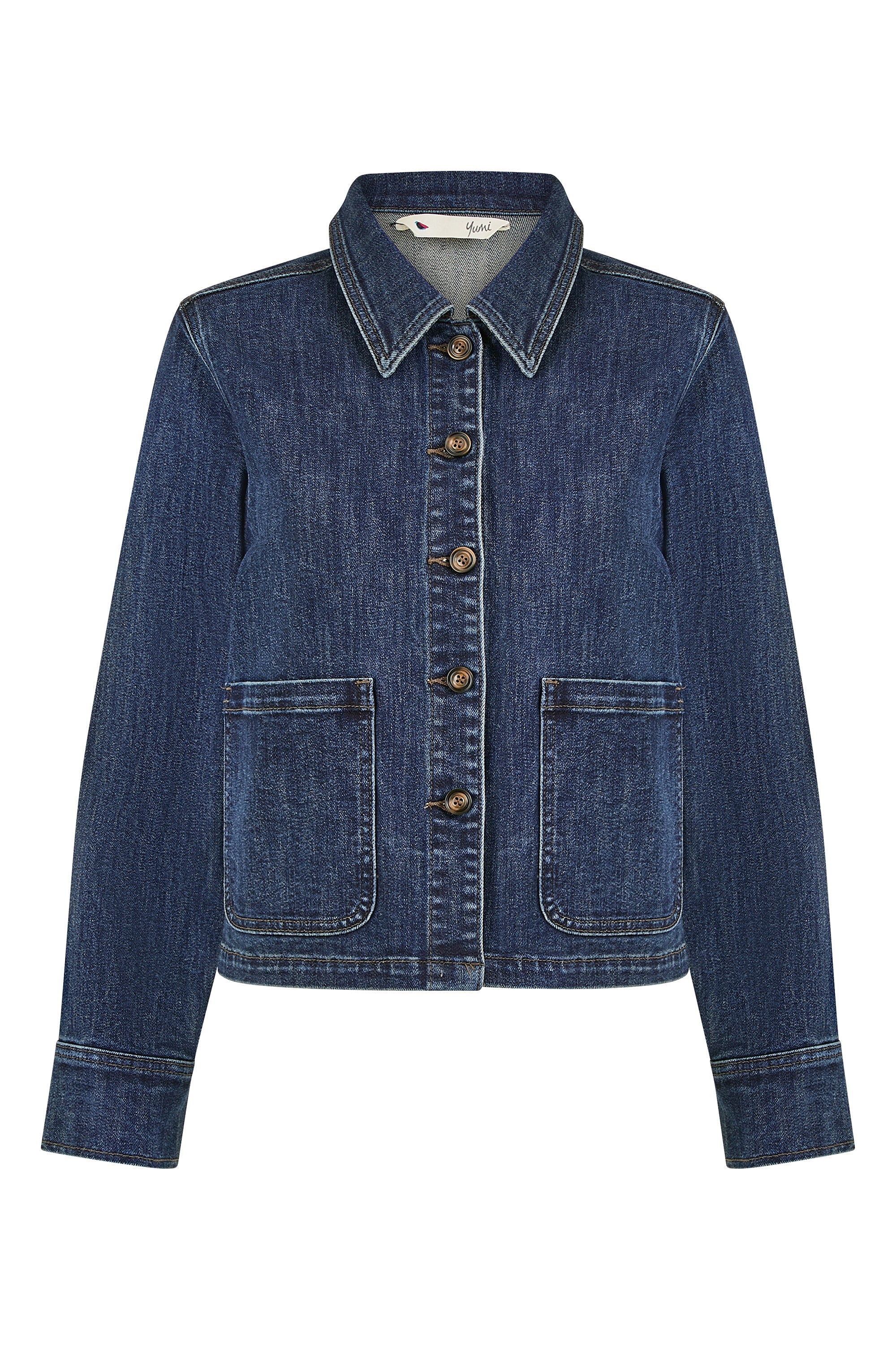Yumi Blue Denim Jacket With Patch Pockets - QHA UK