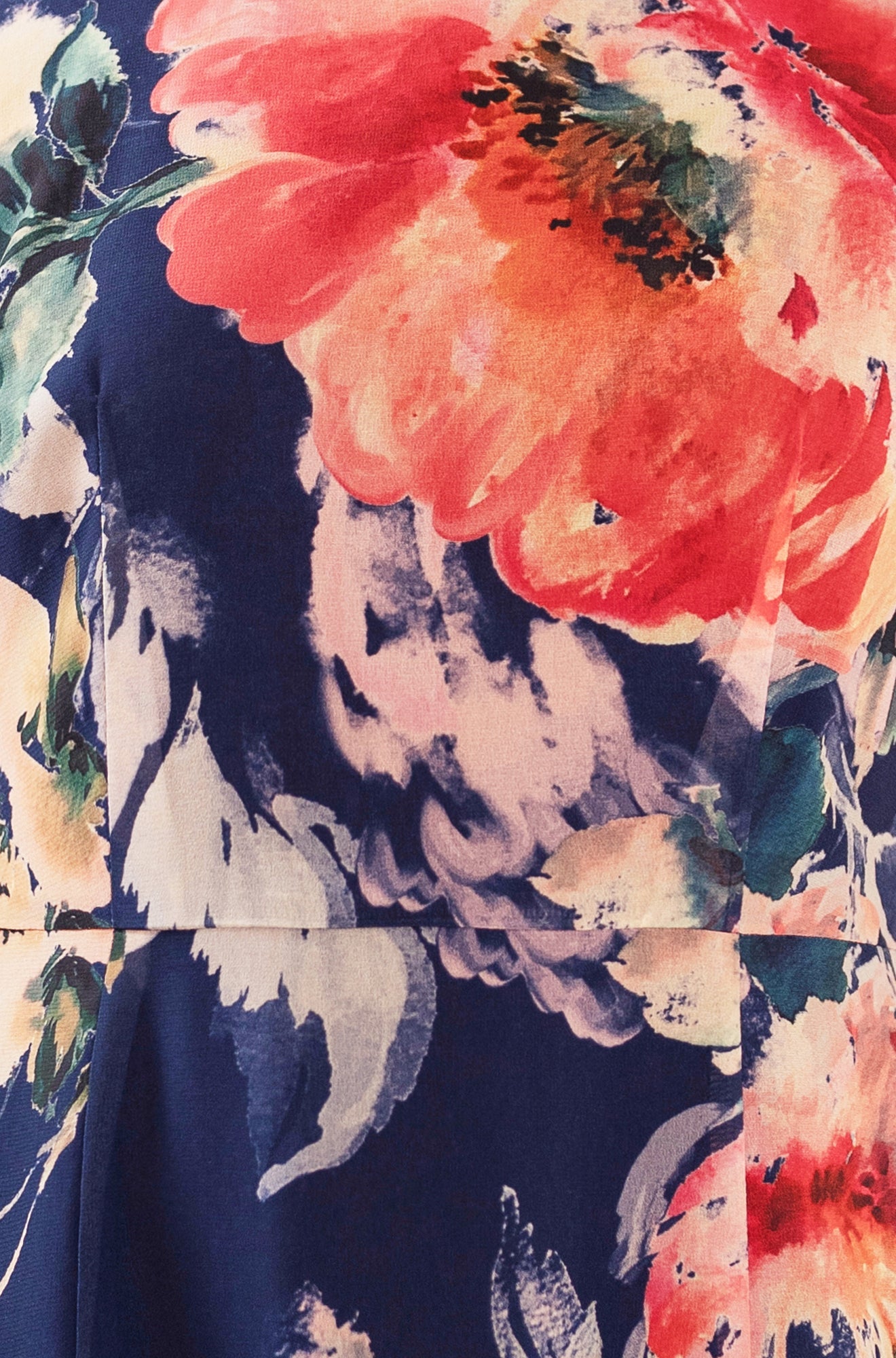 Yumi Navy Flower Halter Neck Maxi Dress