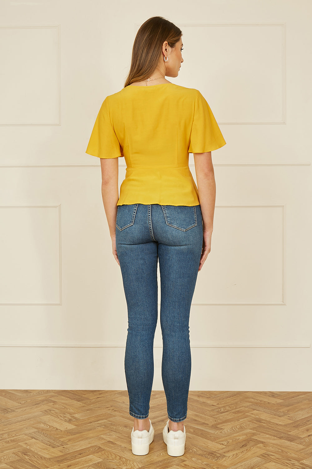 Yumi Yellow Button Up Top - QHA UK