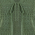 Yumi Green Crochet Tie Front Cardigan