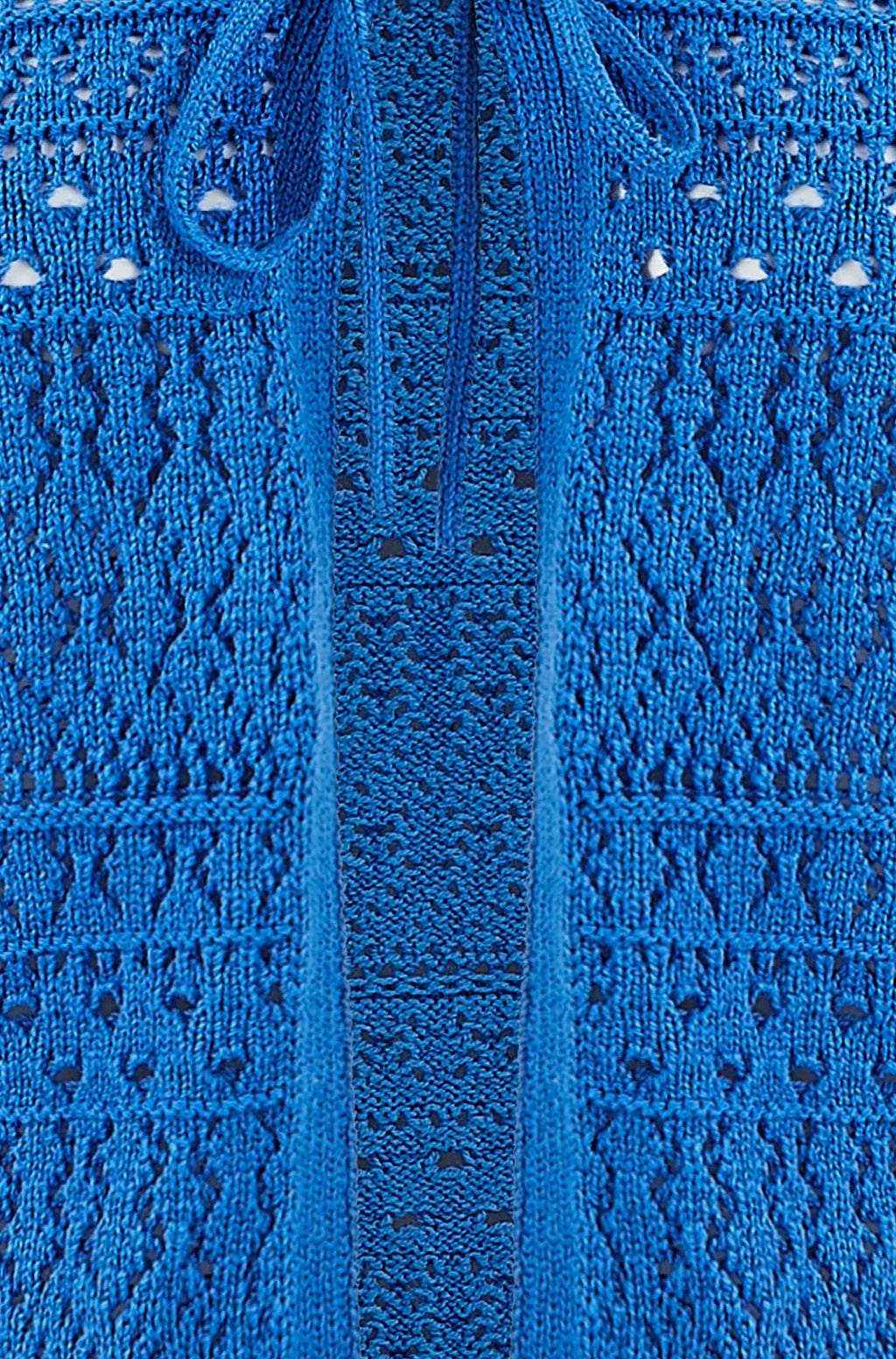 Yumi Blue Crochet Tie Front Cardigan