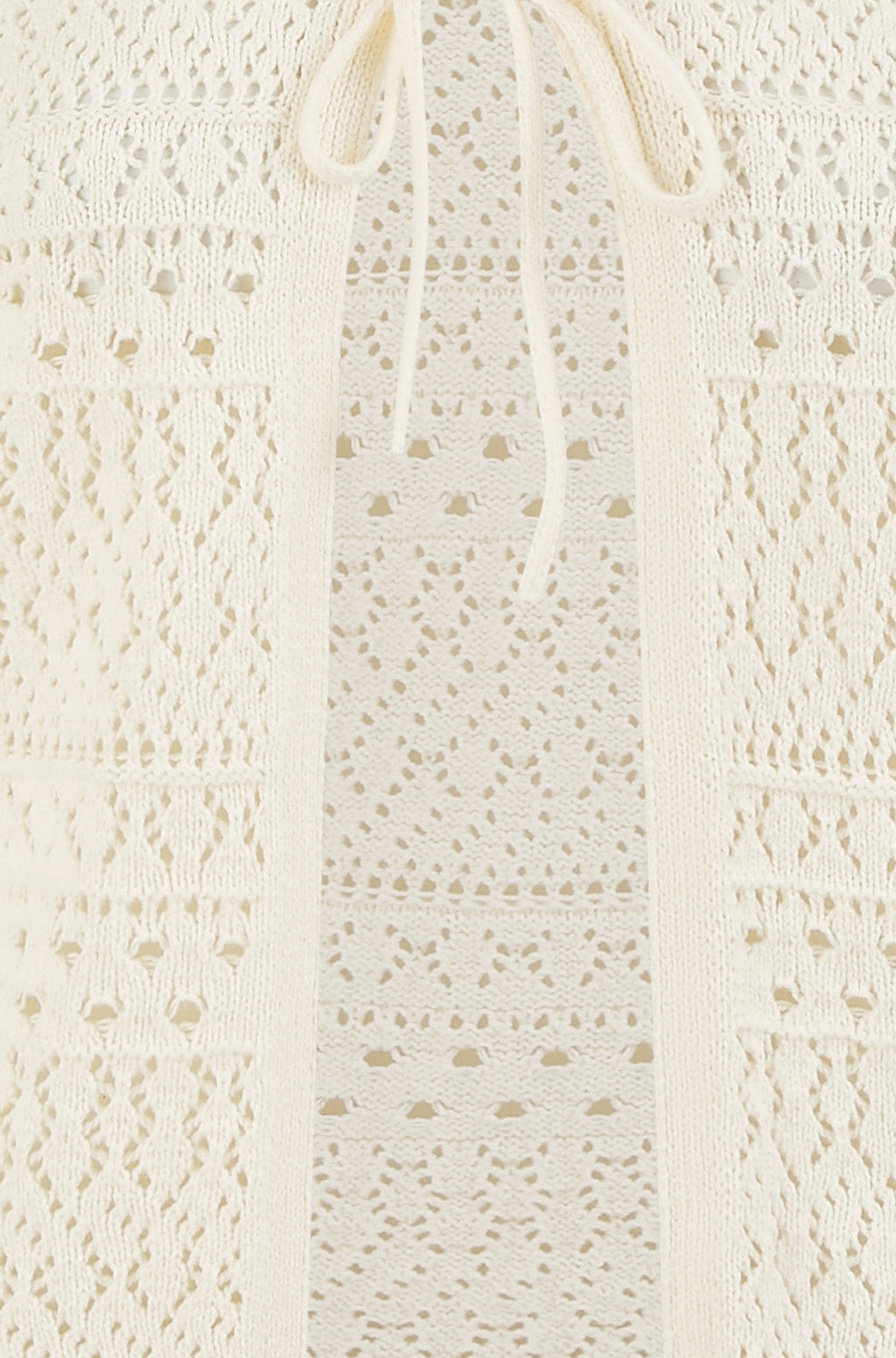 Yumi Ivory Crochet Tie Front Cardigan