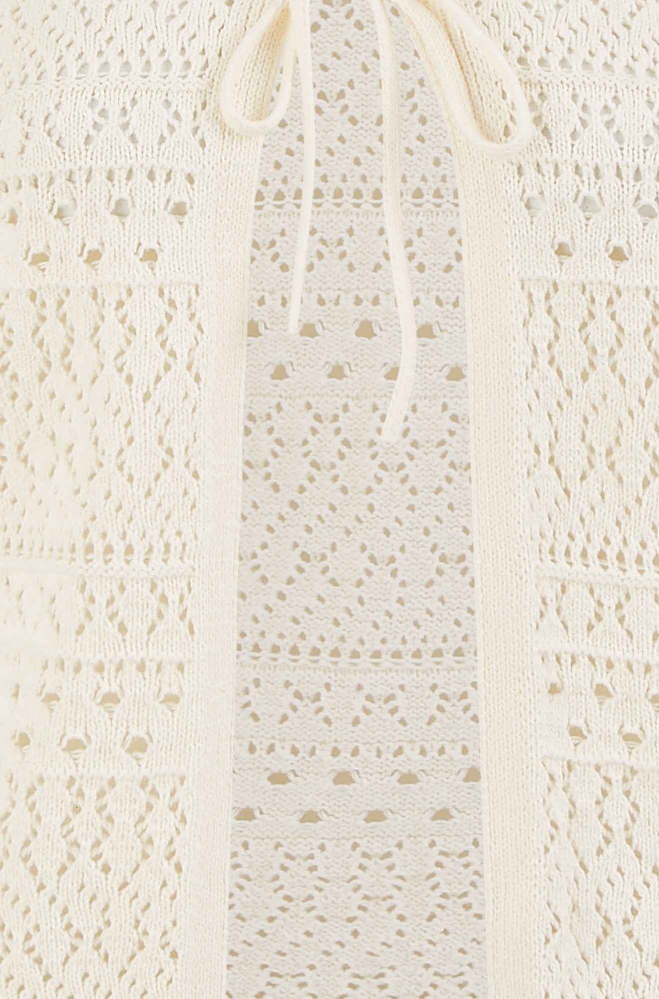 Yumi Ivory Crochet Tie Front Cardigan