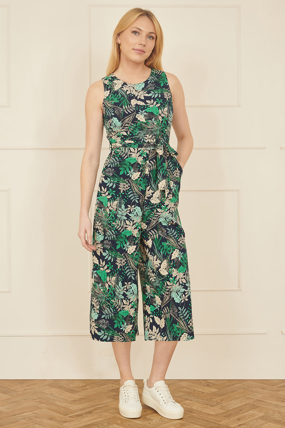 Yumi Green Leaf Culotte Jumpsuit - QHA UK