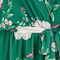 Yumi Green Bird and Floral Print Midi Wrap Dress - QHA UK