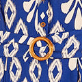 Yumi Blue Abstract Geo Print Relaxed Midi Shirt Dress With Belt - QHA UK