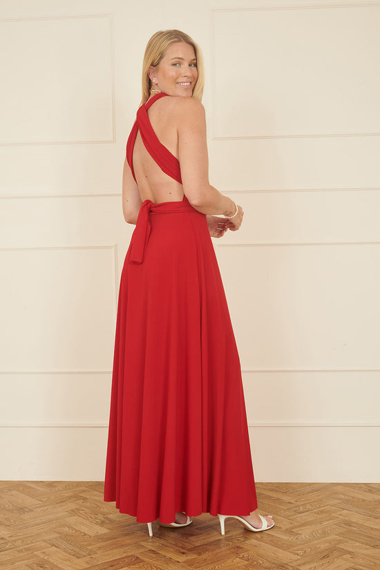 Yumi Red Jersey Stretch Multiway Midi Dress - QHA UK