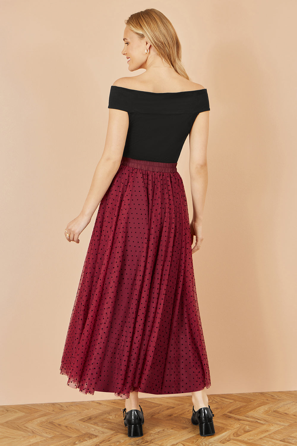 Yumi Black Jersey Cotton Bardot Top With Knot Detail - QHA UK