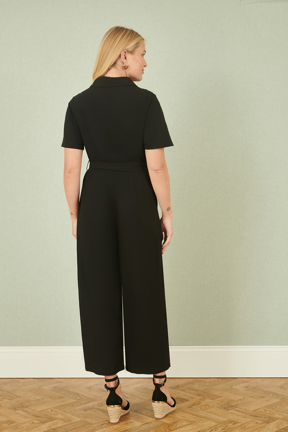 Yumi Black Utility Relaxed Fit Jumpsuit - QHA UK