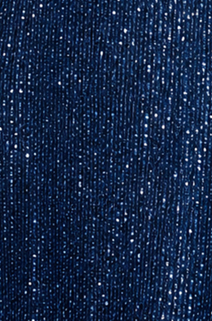 Yumi Women's Navy Sequin V-Neck Long-Sleeve Midi Dress with Side Split