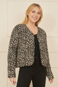 Yumi Brown Leopard Print Boxy Jacket - QHA UK