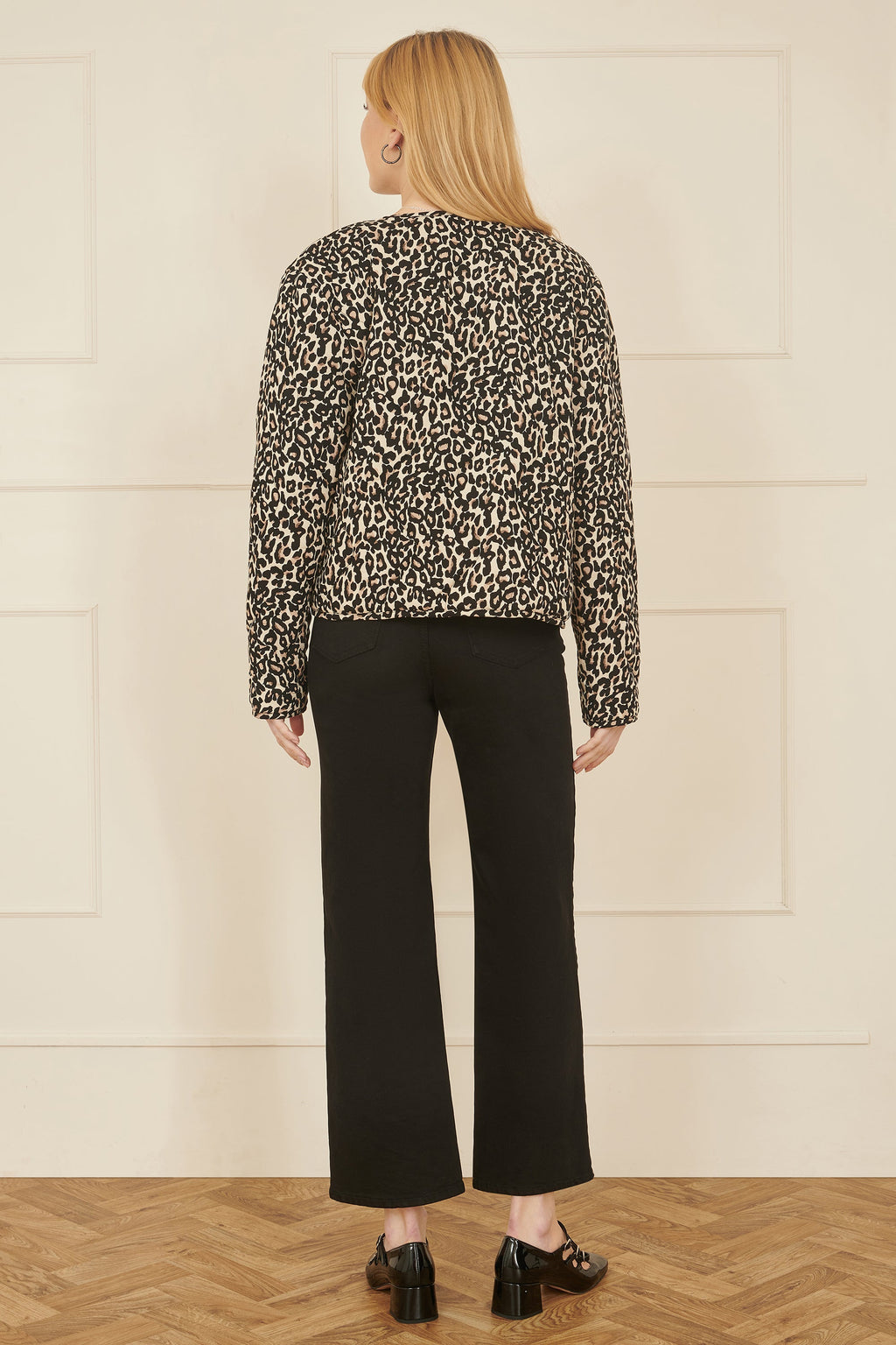 Yumi Brown Leopard Print Boxy Jacket - QHA UK