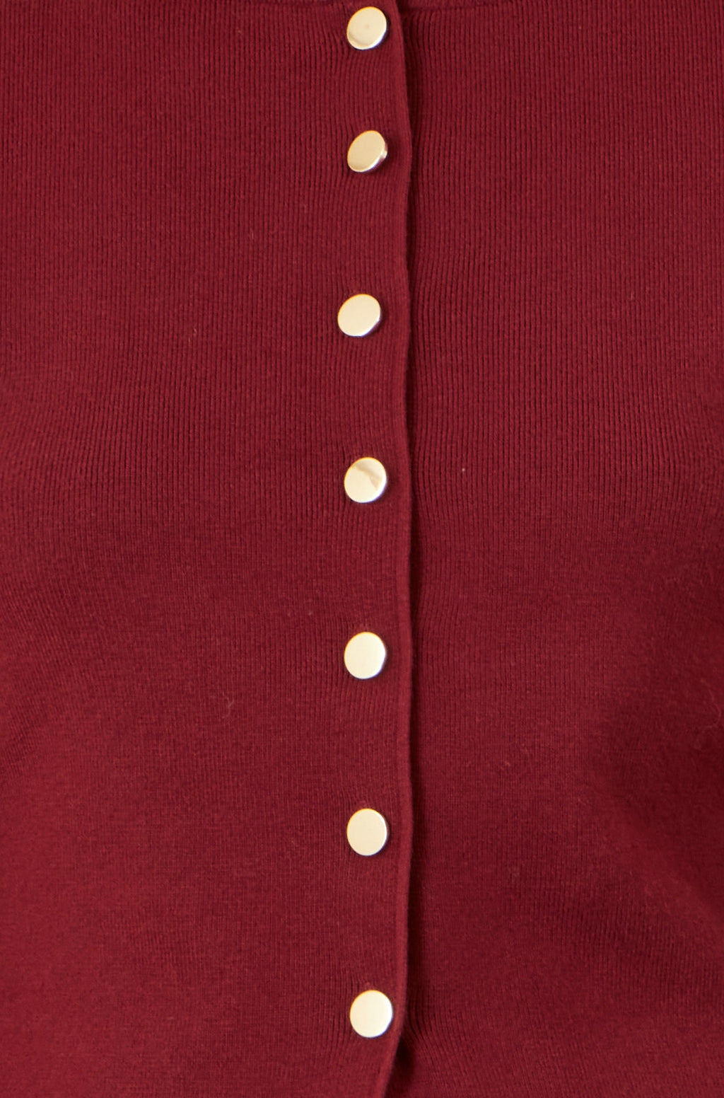 Yumi Burgundy Knitted Fitted Button Down Peplum Cardigan