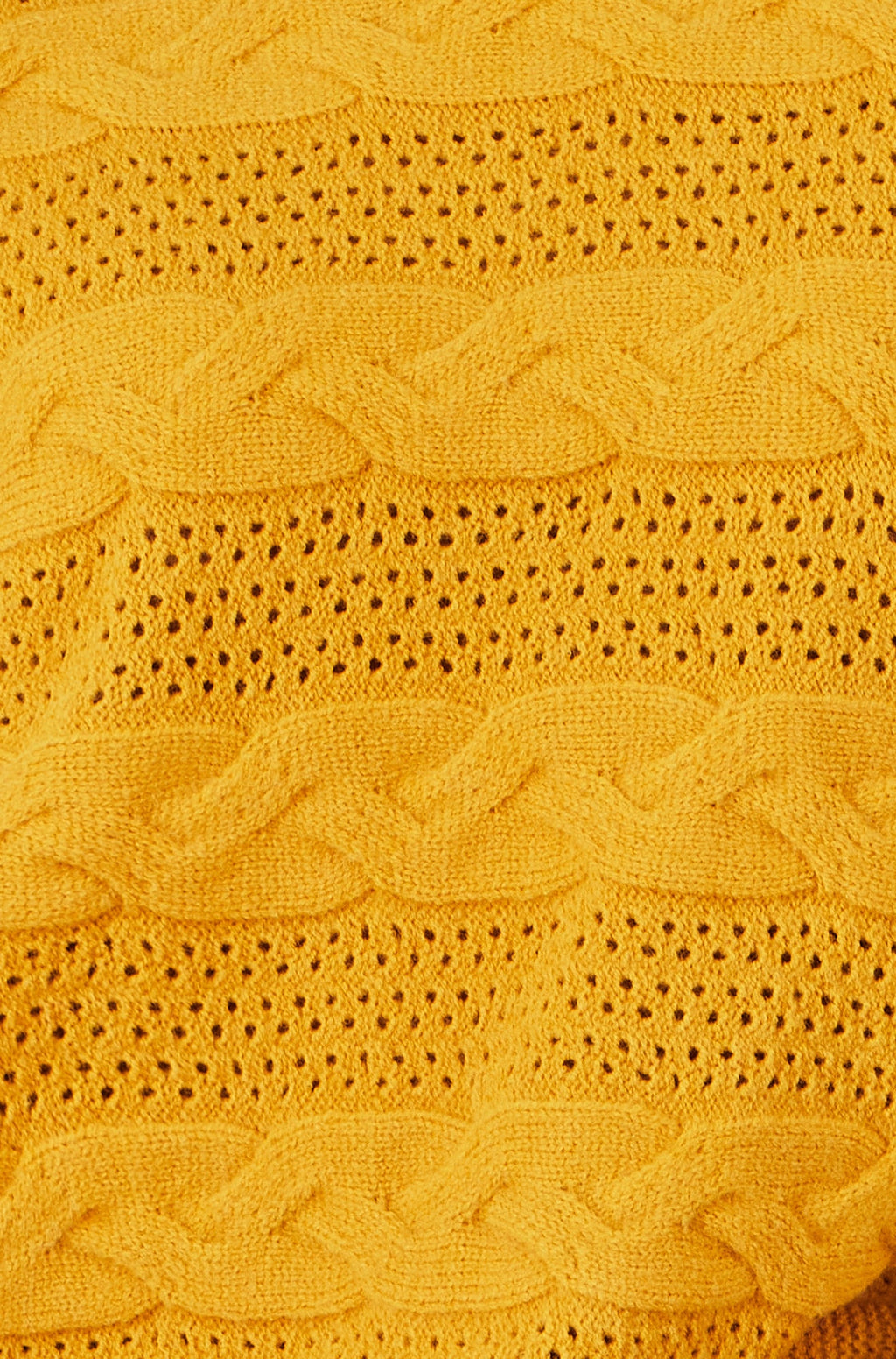 Yumi Mustard Cable Knit Relaxed Fit Jumper