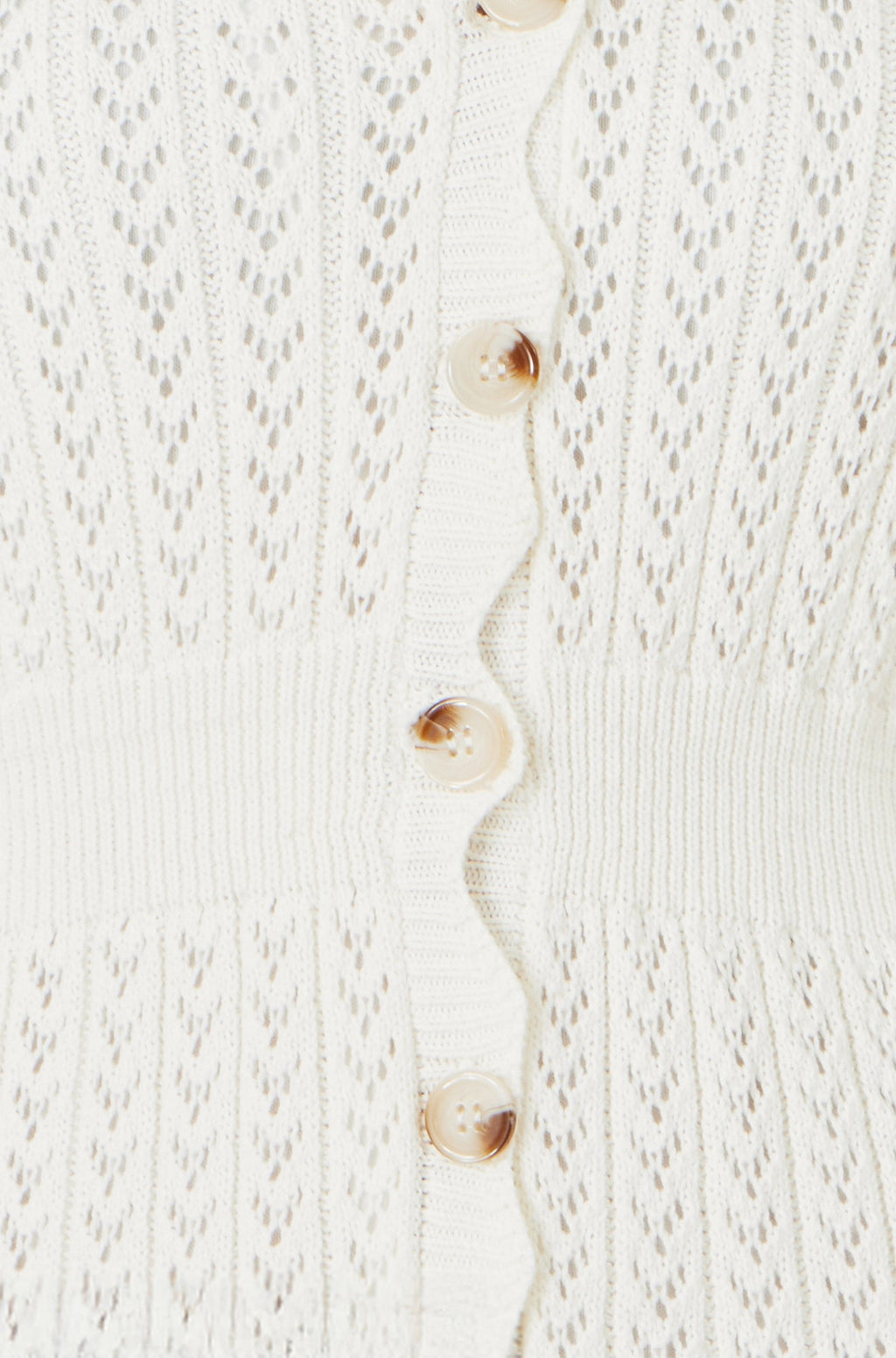 Yumi Ivory Cotton Scallop Crochet Knitted Dress