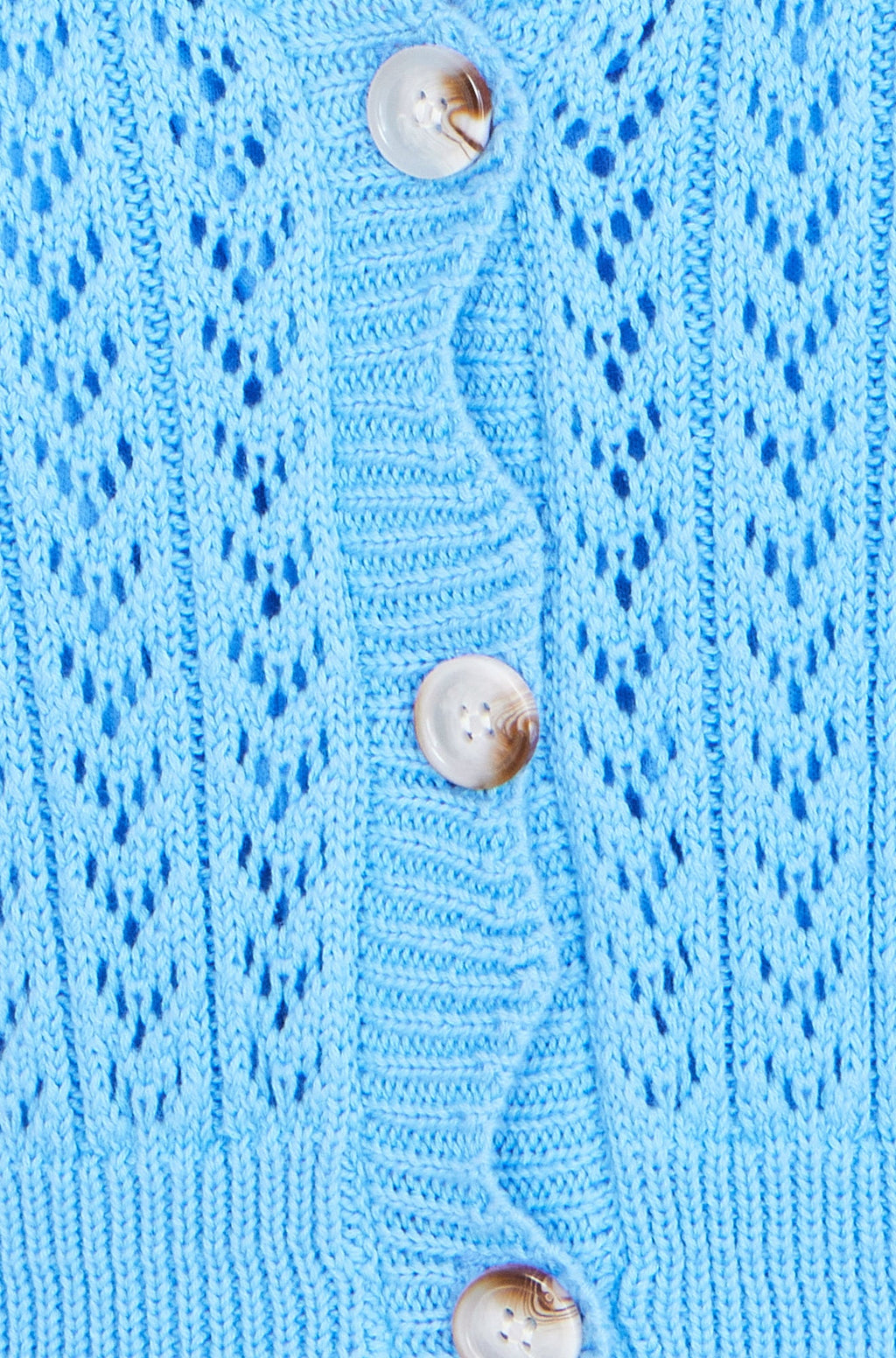 Yumi Blue Scallop Edge Crochet Knitted Midi Dress