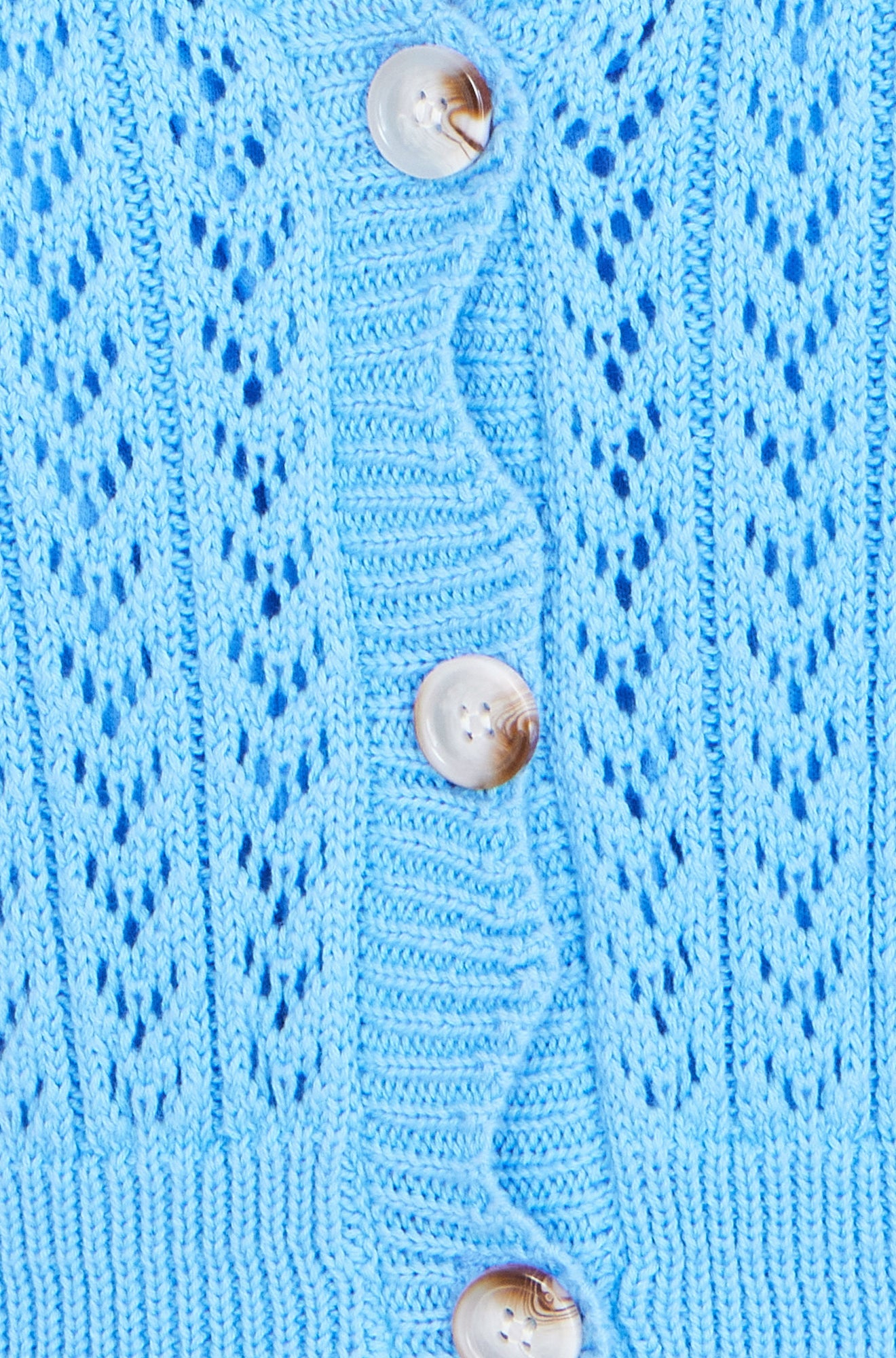 Yumi Blue Scallop Edge Crochet Knitted Midi Dress