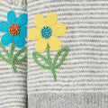 Yumi Grey Striped Relaxed Fit Jumper With Flowers - QHA UK