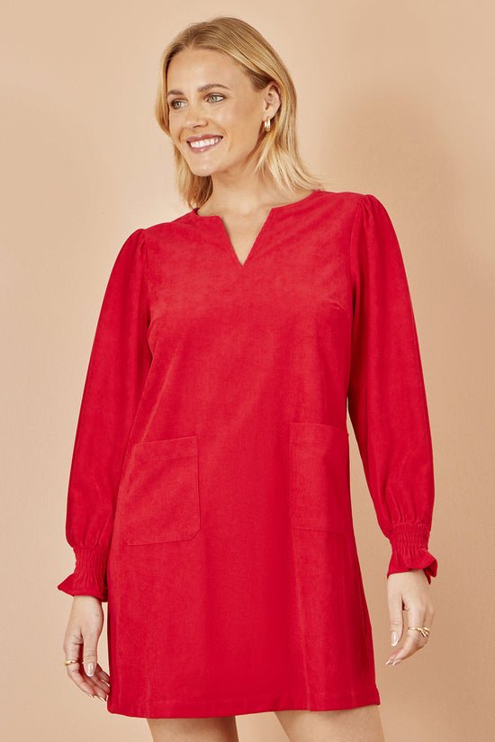 Yumi Red Cord Tunic With Ruched Sleeve - QHA UK